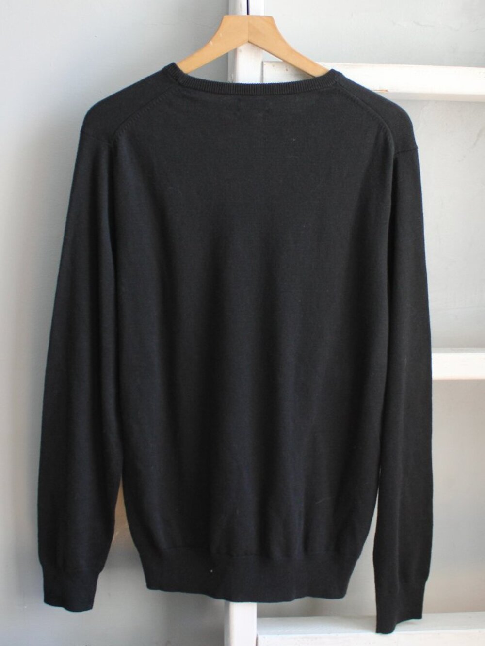 J. Crew Harbor Cotton Merino Wool Crewneck Black Pullover Sweater sz Medium NWT - Picture 2 of 5